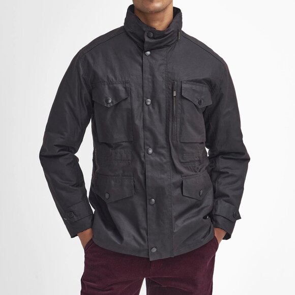 Barbour Rustic Sapper Wax Jacket Quilted Interior Corduroy Collar Packable Hood - Picture 1 of 16